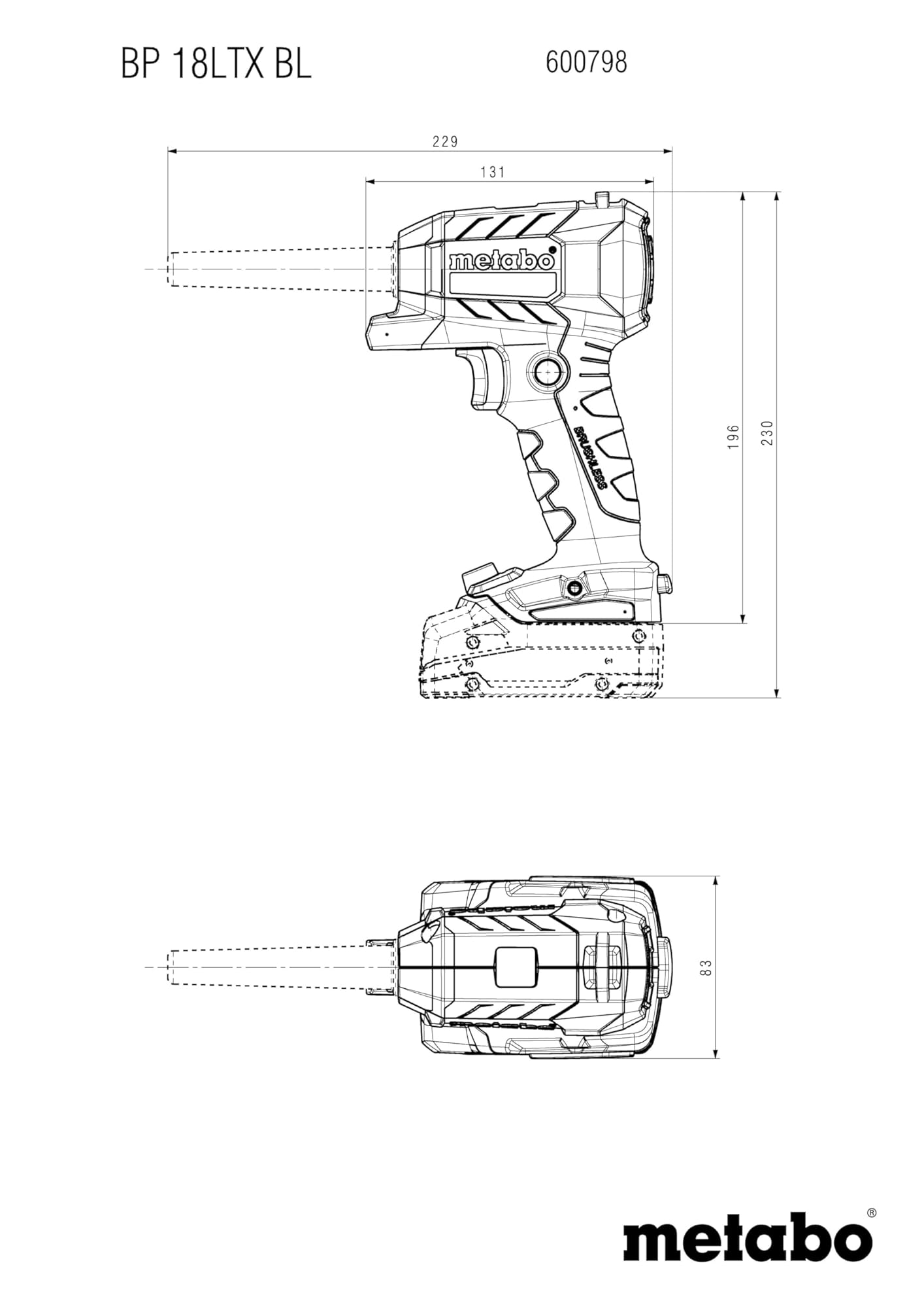 METABO 600798850 Pistola per aspirazione/soffiaggio