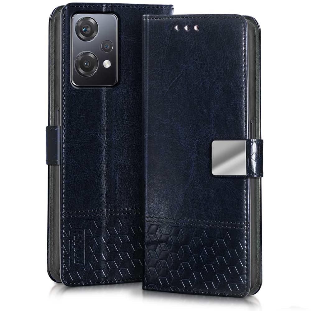 FLIPPED Hand Stitched Honeycomb Dual Design Back Flip Cover Case for 1+ OnePlus Nord CE 2 Lite 5G (Shock Proof | Leather Finish | Wallet Case Card Holders & Stand) - Tanned Blue (B0CH3KX51R) Amazon Price History, Amazon Price Tracker