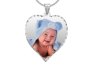 PicturesOnGold Personalized Photo Engraved Heart Shaped Picture Necklace for Women