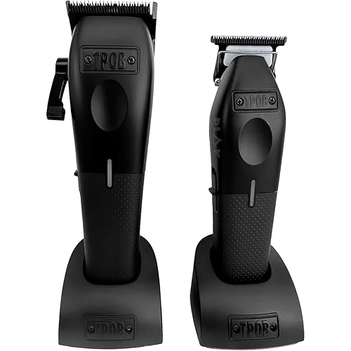 TPOB Play Barber Hair Clipper and Trimmer for Men 7500 RPM with Rubber Grips (Blackout 2 Set)
