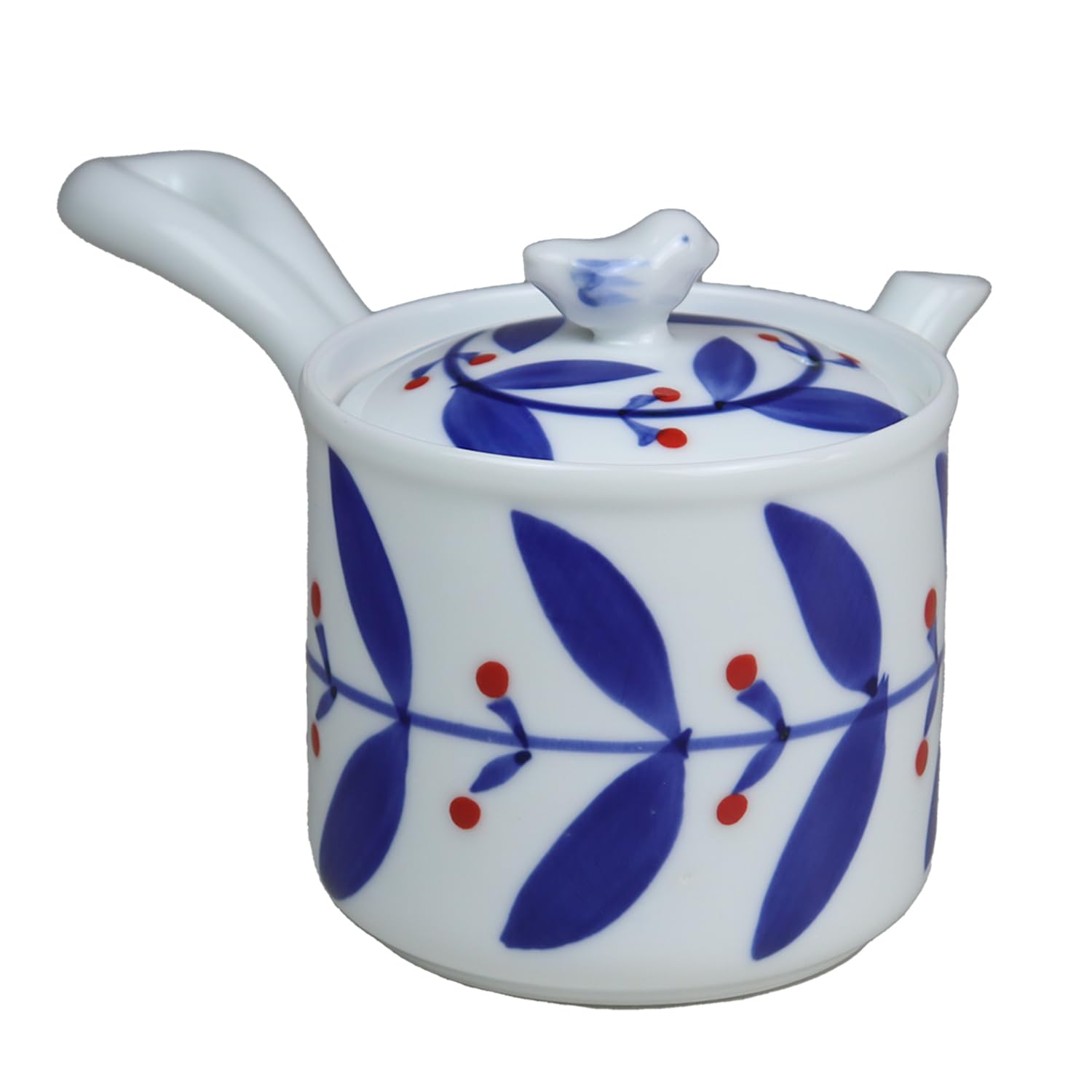 Hasami Ware Kyusu Teapot, 350ml Red Dot Leaf