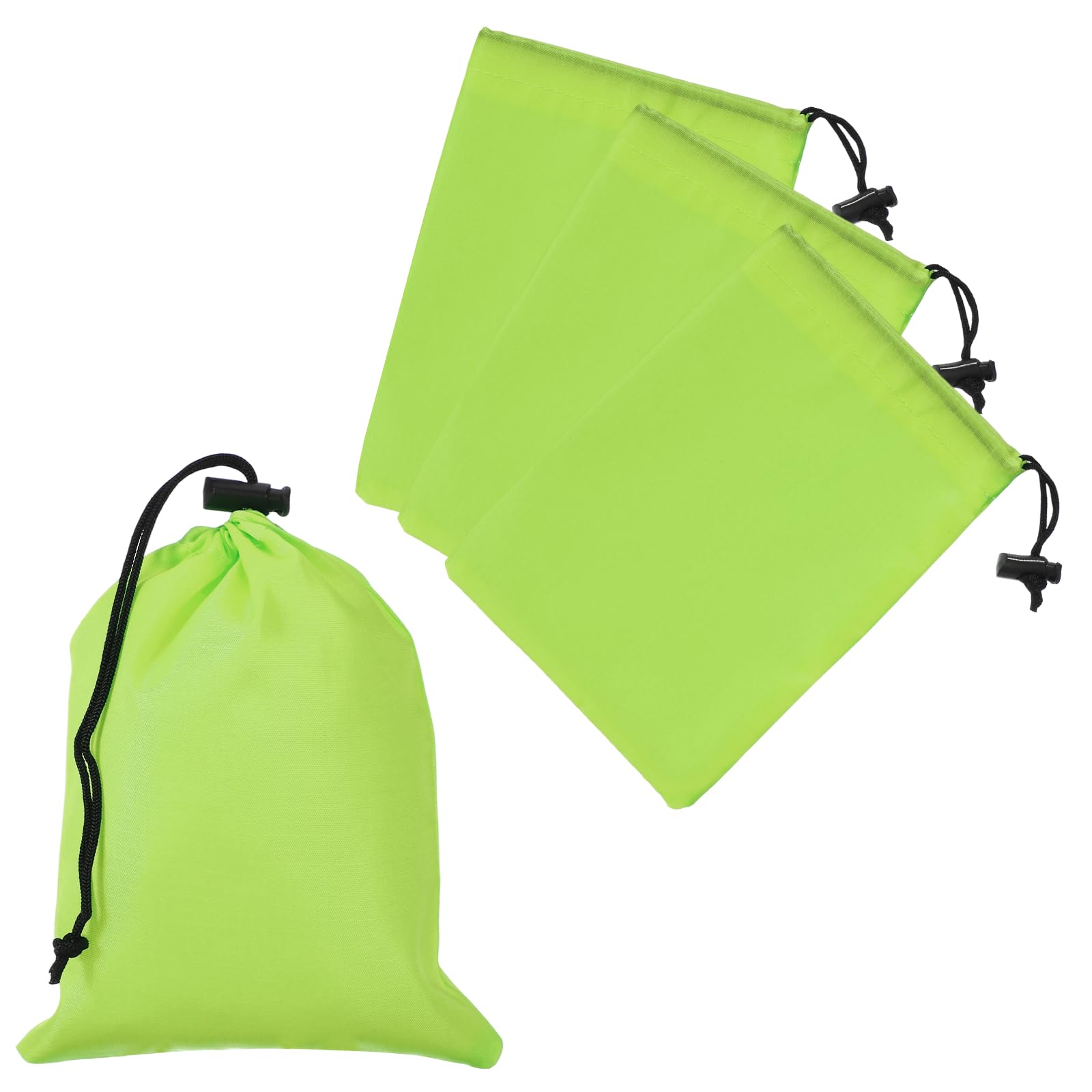 YELARXI Drawstring Bag with Toggle, Stuff Sack String Waterproof Travel Storage Bags Cinch Stuff Pouch -Fitting for (Gym/Traveling/Hiking/Yoga/Office/Shoes) 6 x 8 & 4 Pack & Light Green
