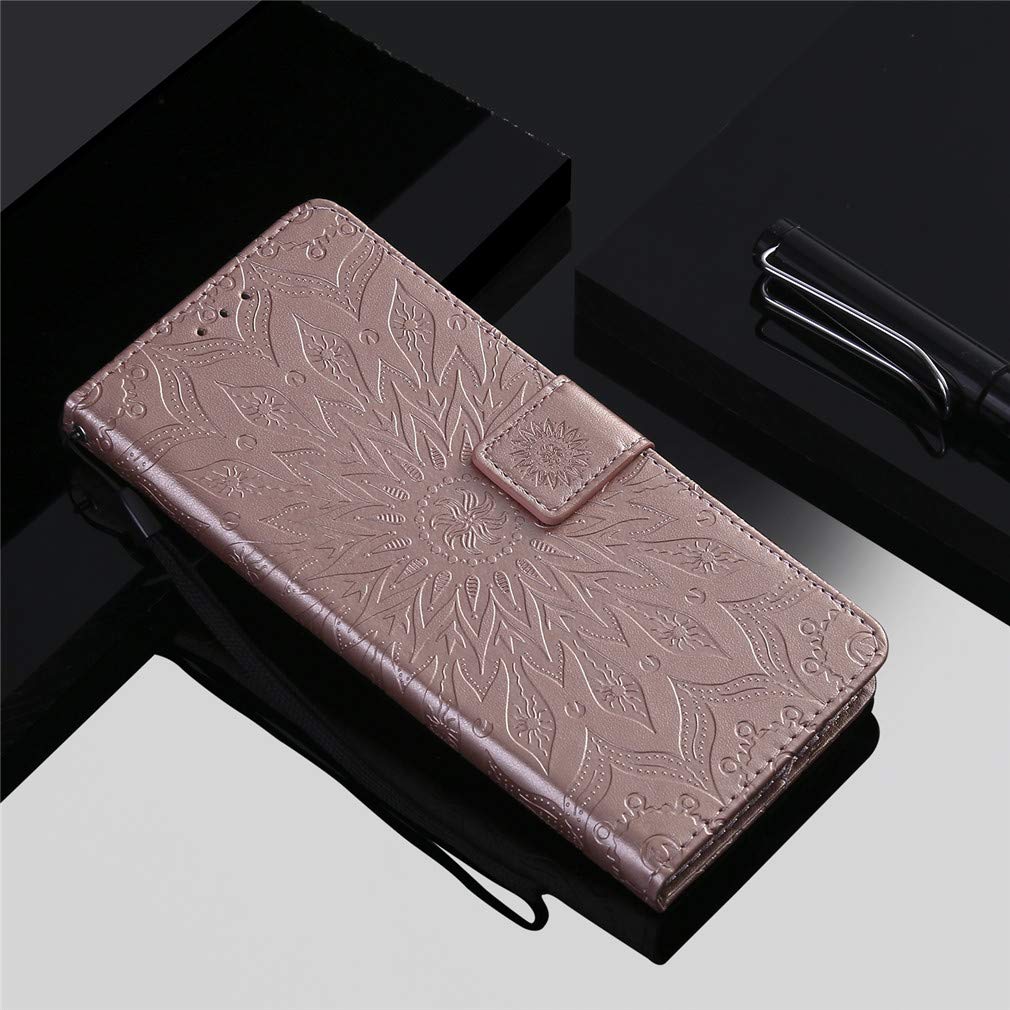 HualuBro Cover per Xiaomi Redmi Note 9, Flip Cover a Libro in Premium PU Pelle Magnetica Antiurto Case Portafoglio Custodia per Xiaomi Redmi Note 9 Cover - Rosa