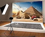 Laeacco 7x5FT Ancient Egyptian Pyramids Ruins Background Desert Pyramid Photography Backdrop Camel...