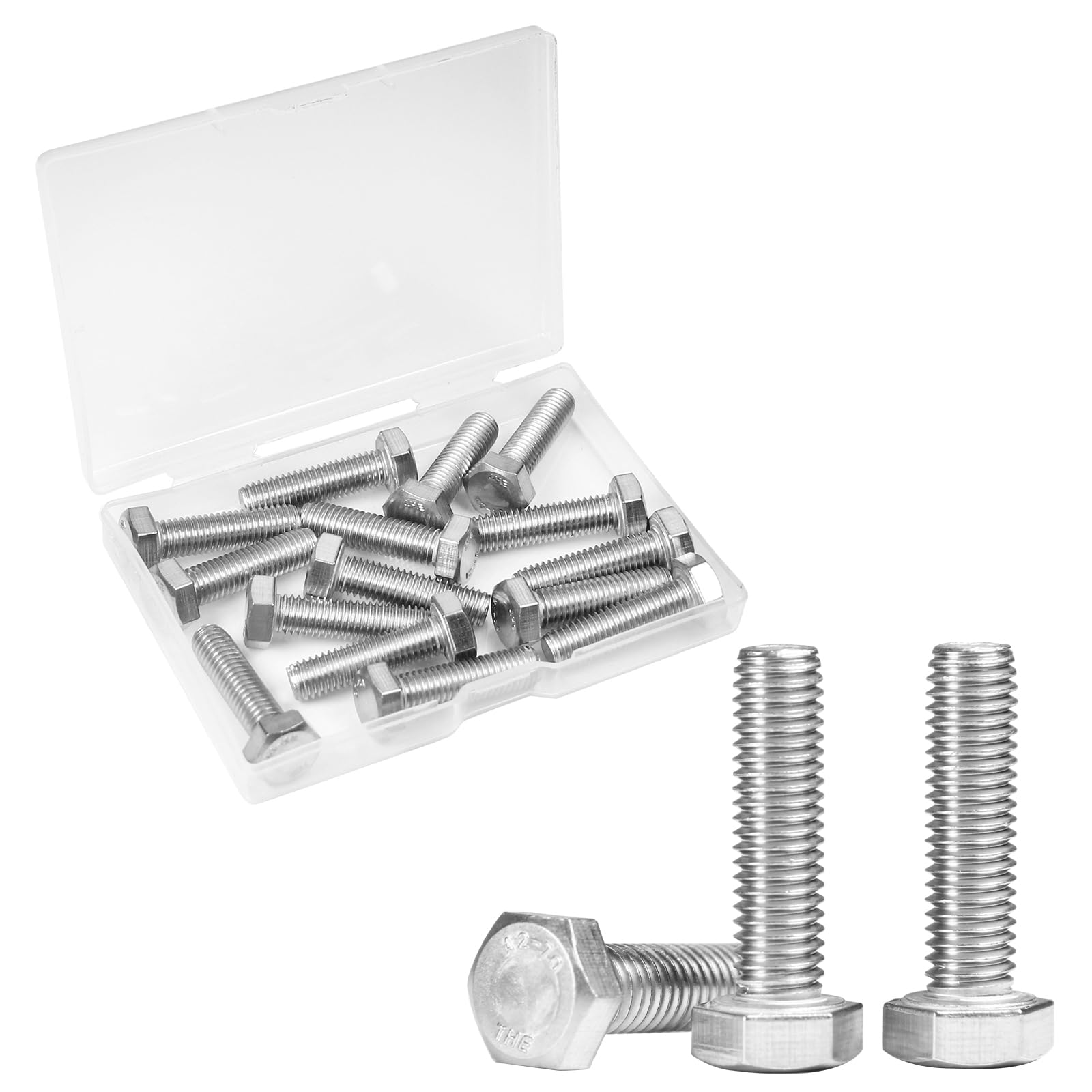 Yinpecly 15 Pcs M8 Hex Bolts M8-1.25 x 30mm Hex Head Screw Bolt 304 Stainless Steel M8-1.25mm Hexagon Bolts Hex Head Screws, Metric Machine Fully