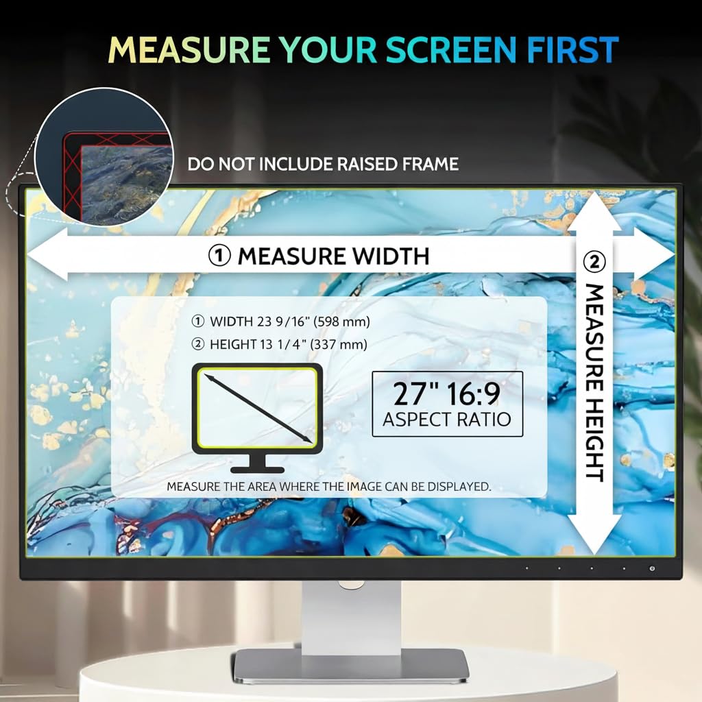 Łatwo zdejmowany filtr prywatności komputera, kompatybilny monitor iMac, bezramkowy monitor, ekran dotykowy, proporcje obrazu 27 cali 16:9, ochrona przed oślepieniem Blue Light Privacy Shield