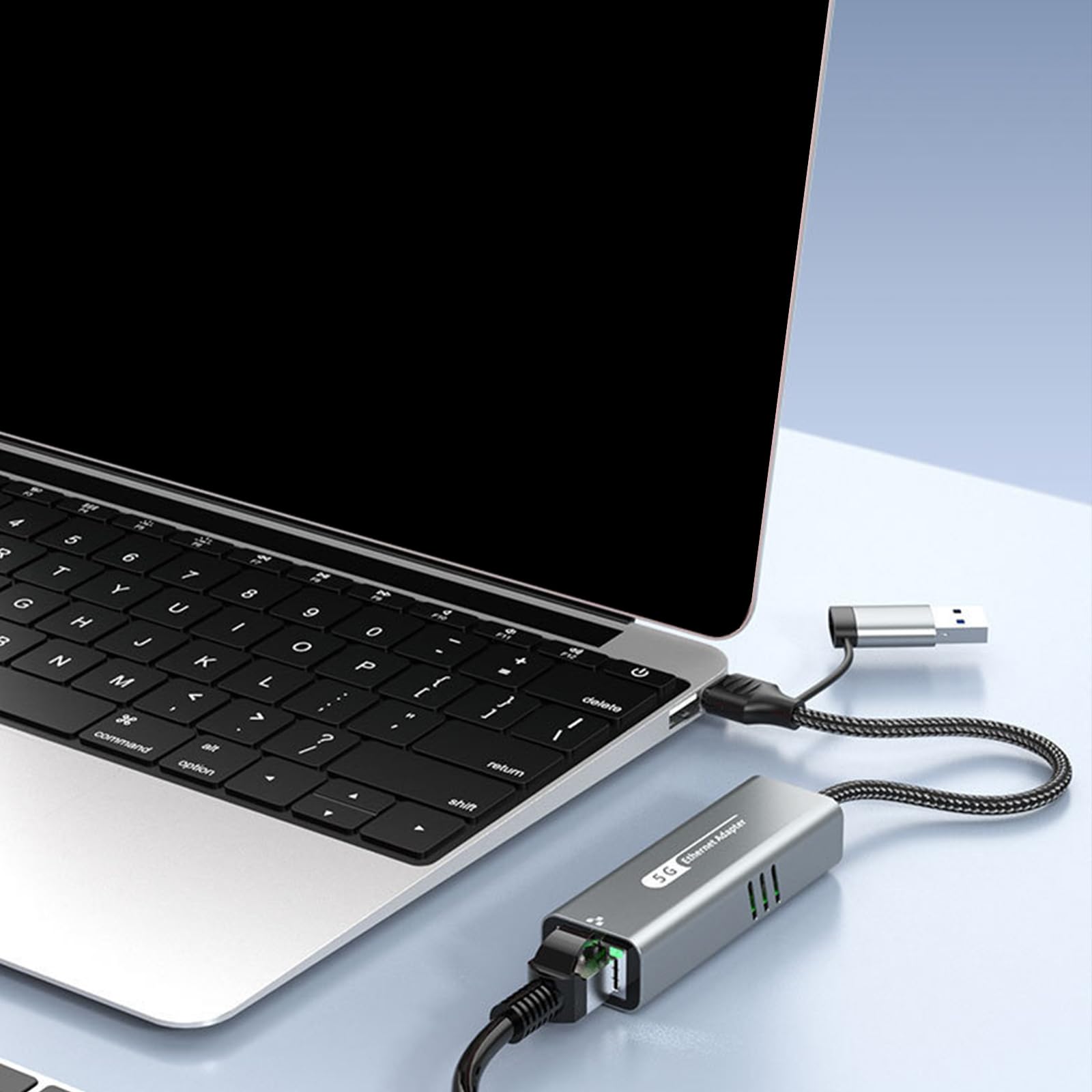Tipo C di alluminio di USB alla cassa dell'alluminio dell'adattatore 5Gbps di rete RJ45 per il trasferimento efficiente dei dati