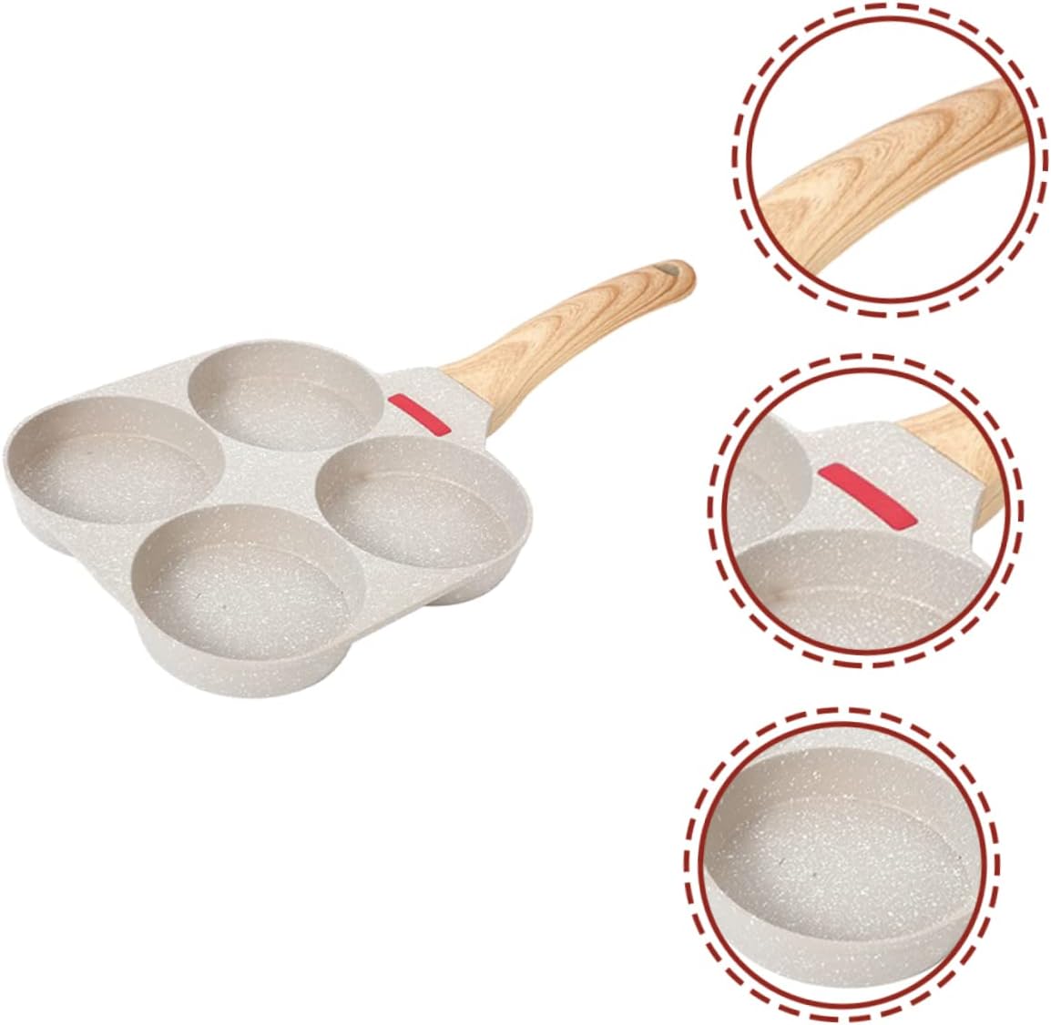 Non-stick 4-cup Omelette Pan for Frying Eggs Pancakes Burgers Easy Clean- for Home Restaurant Kitchens