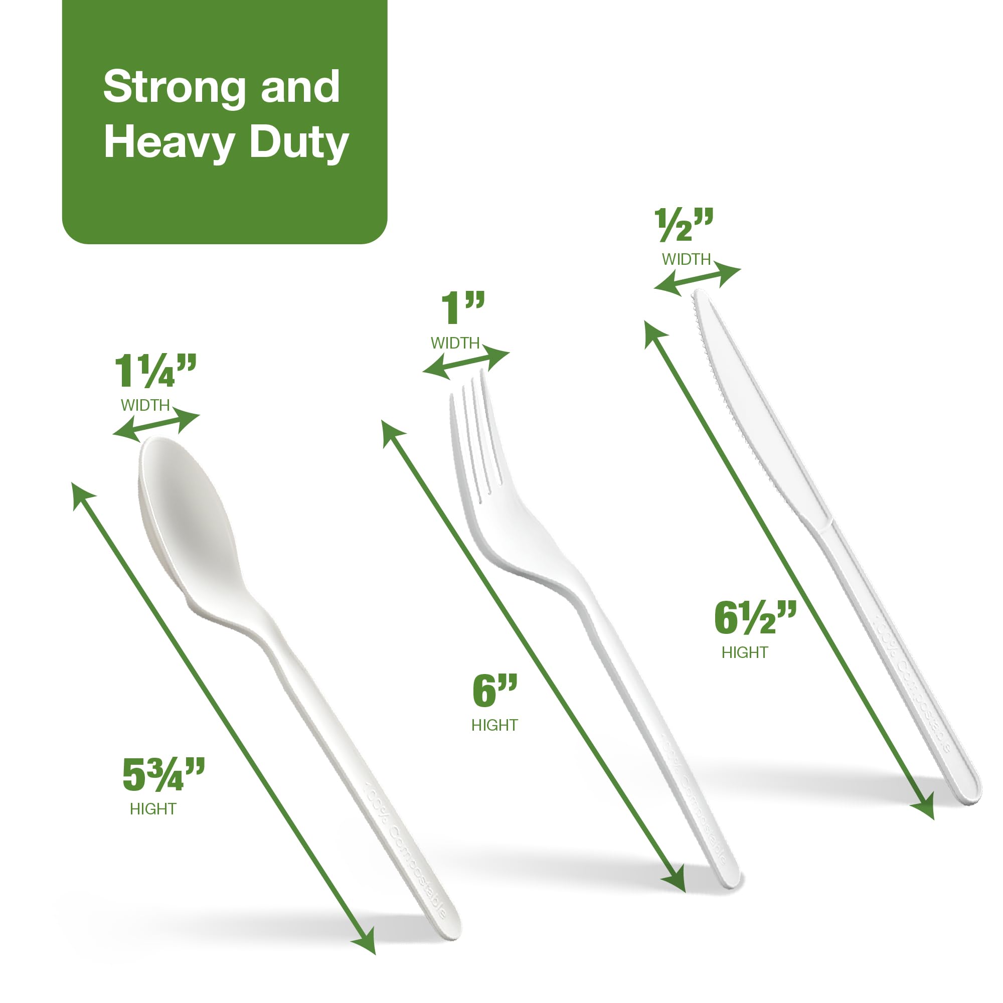 Compostable Cutlery Set - 400 Piece PLA Utensils -5 Compostable Cutlery Set - 400 Piece PLA Utensils -5