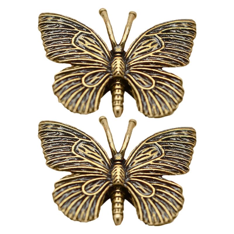 OUNONA Messing Schmetterlingsornament Retro Stil Kleine Schmetterlingsskulptur Tischdekoration Kompakt Handgefertigt Vintage Schmetterlingsstatue Für Garten Und Büro