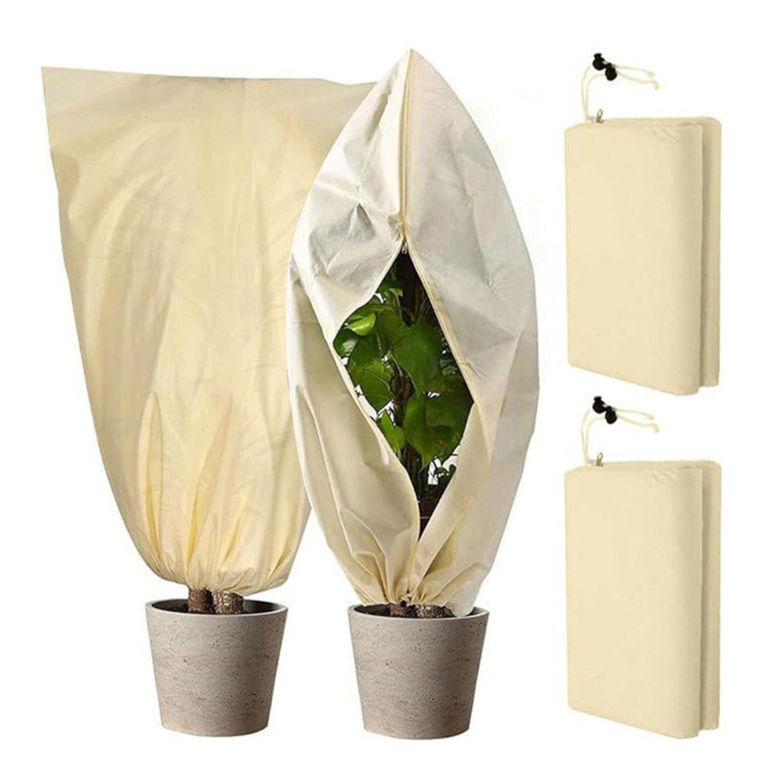 Lot de 4 housses de plantes de jardin faciles à installer - Gels d'hiver