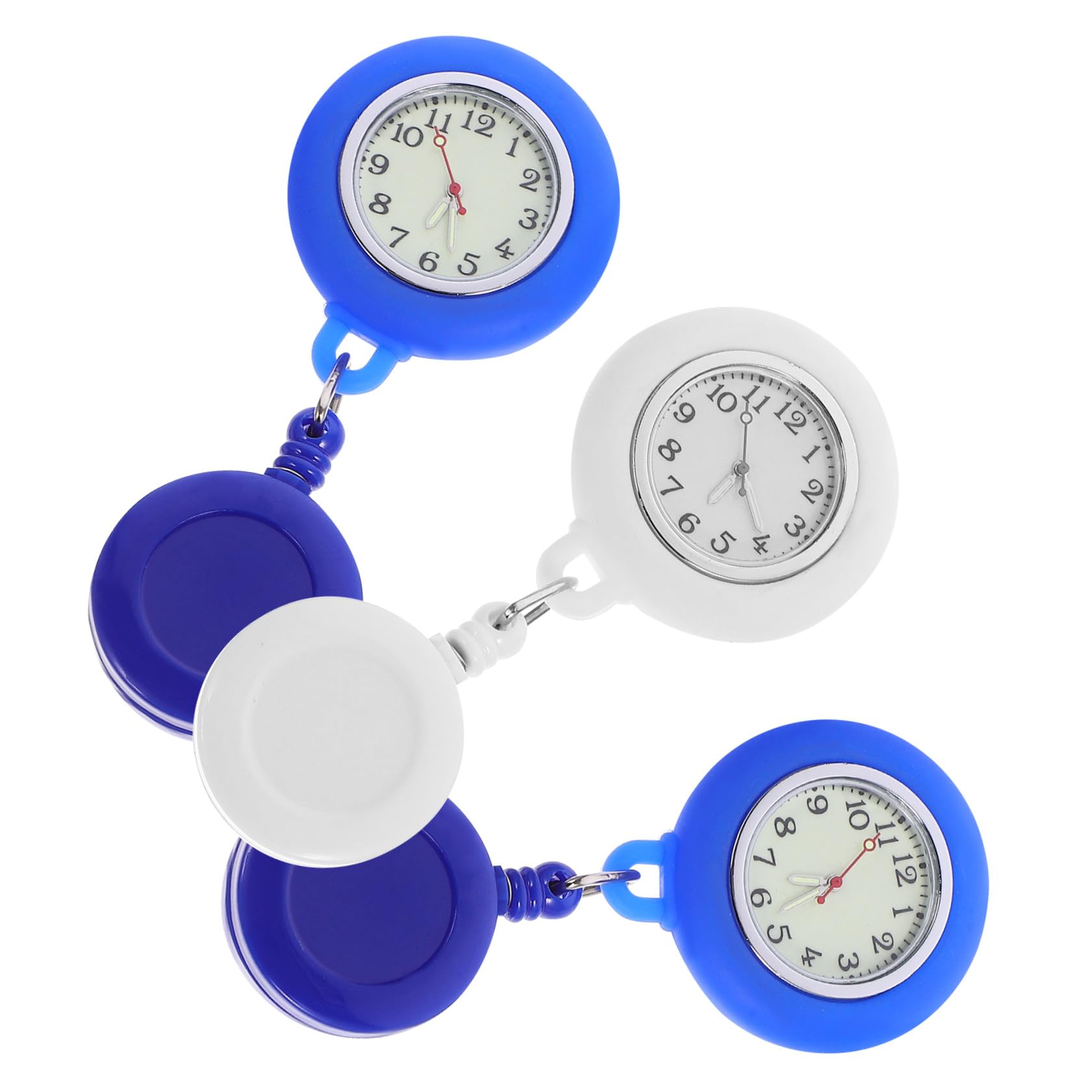 GALPADA 9stücke Tragbare Silikon Pflegeuhr Für Und Ärzte Dehnbare Pocket Watch Schwarz Hellblau Und Weiß Praktische Runde Uhr Für Krankenhausalltag