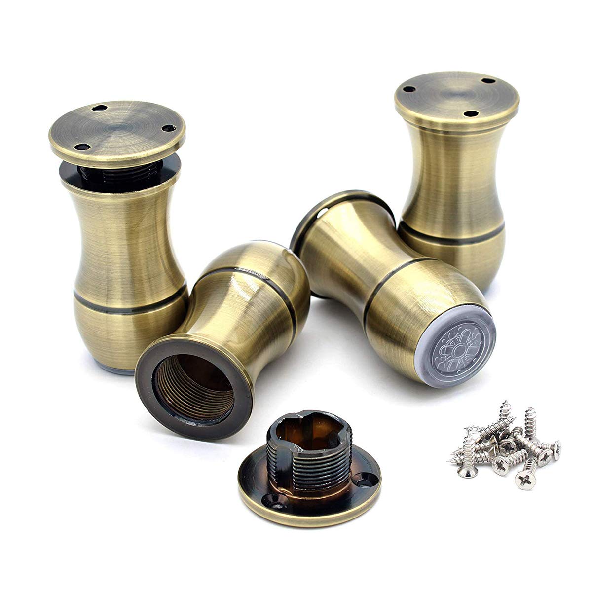 Hyever3" Adjustable Heavy-Duty Aluminum Sofa Legs Set of 4 TV Stand/Cabinet/Furniture Adjustable Feet (Bronze)