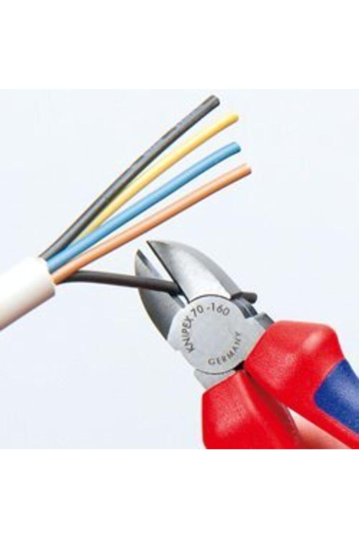 Knipex | 70 02 160 | Fraise diagonale | Poignée multi-composants | Noir atramentisé - 160 mm