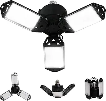 LED Garage Light, 80W Garage Lights LED Shop Light, 8000 Lumen Garage LED Ceiling Lights with 3 Adjustable Panels, 6500K Daylight Garage Lighting LED Light Bulb Fixture LED Lights for Garage, Workshop