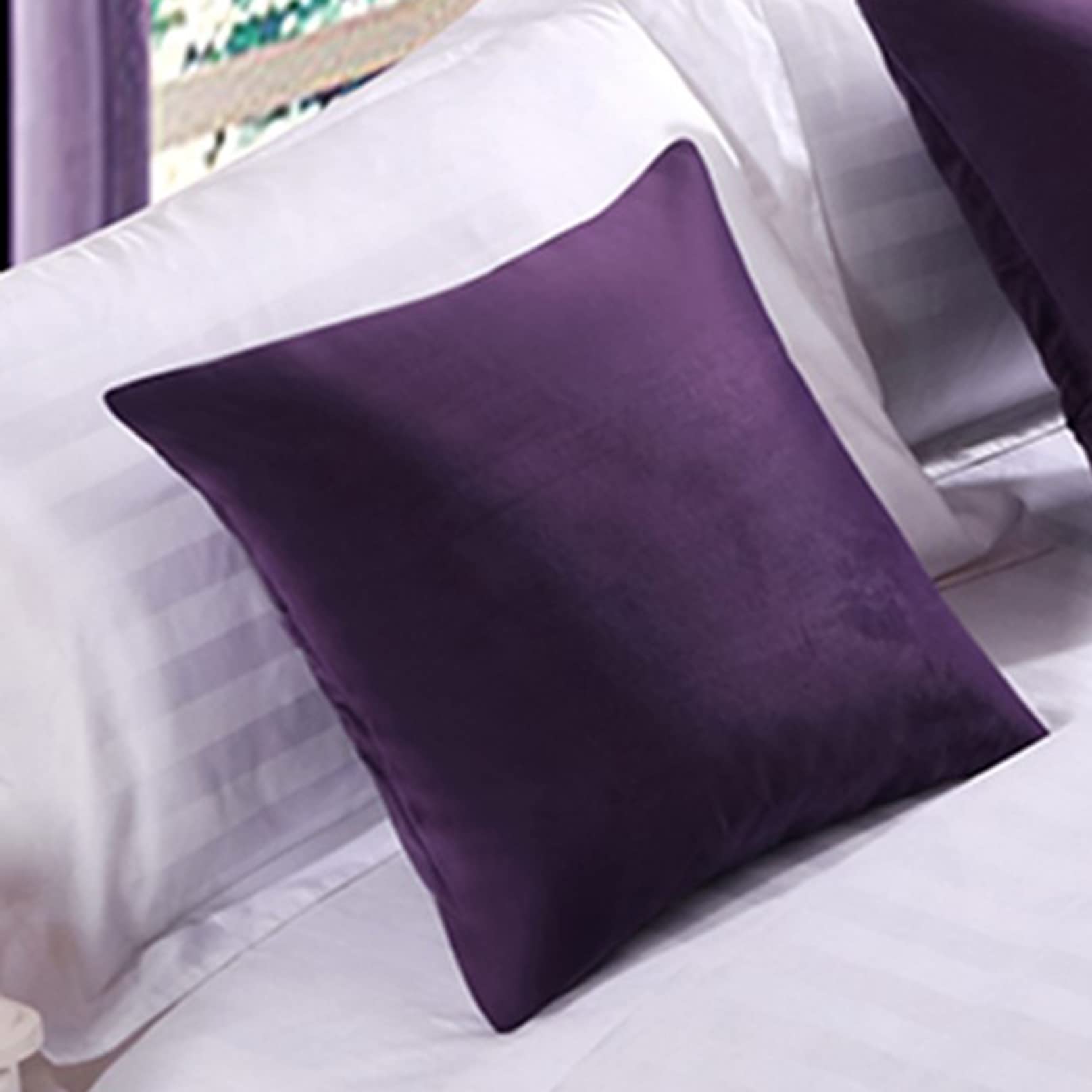 1 Pcs Velvet Cushion Covers Soft Decorative Square Throw Pillow Cover Luxury Pillowcases with Invisible Zipper for Living room Sofa Bedroom Couch Chair Car Seat,18x18 Inches