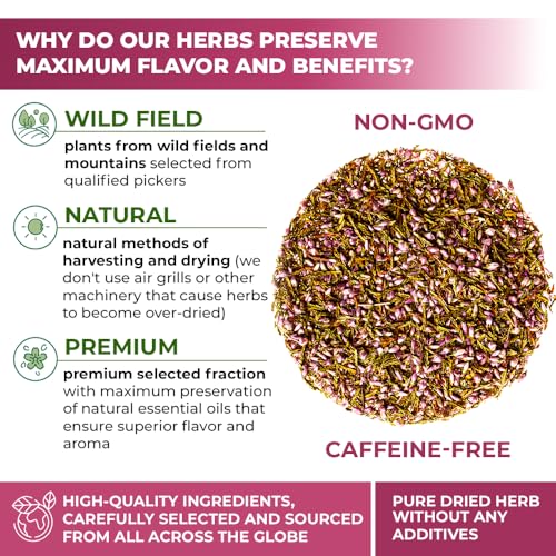 Image of 4 oz. Dried Heather Flowers And Leaves Herbal Tea (Calluna vulgaris) - 113g Brecina flores y hojas