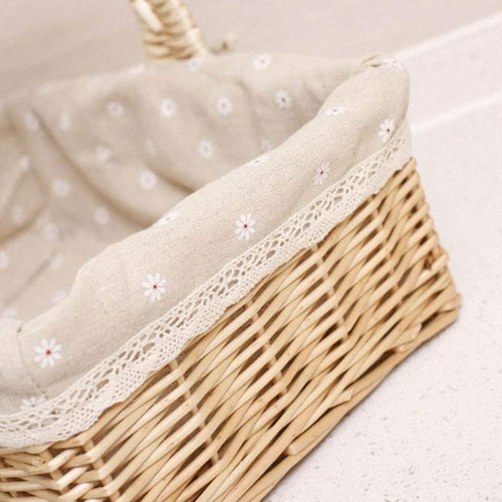Handmade tural Willow Shopping Baskets Vintage Handbag Wicker Shopping Baskets Display Collection Gift Hamper Fabric Lining