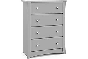 Storkcraft Crescent Tall Grey Dresser: Stylish and Sturdy for Kids or Nursery