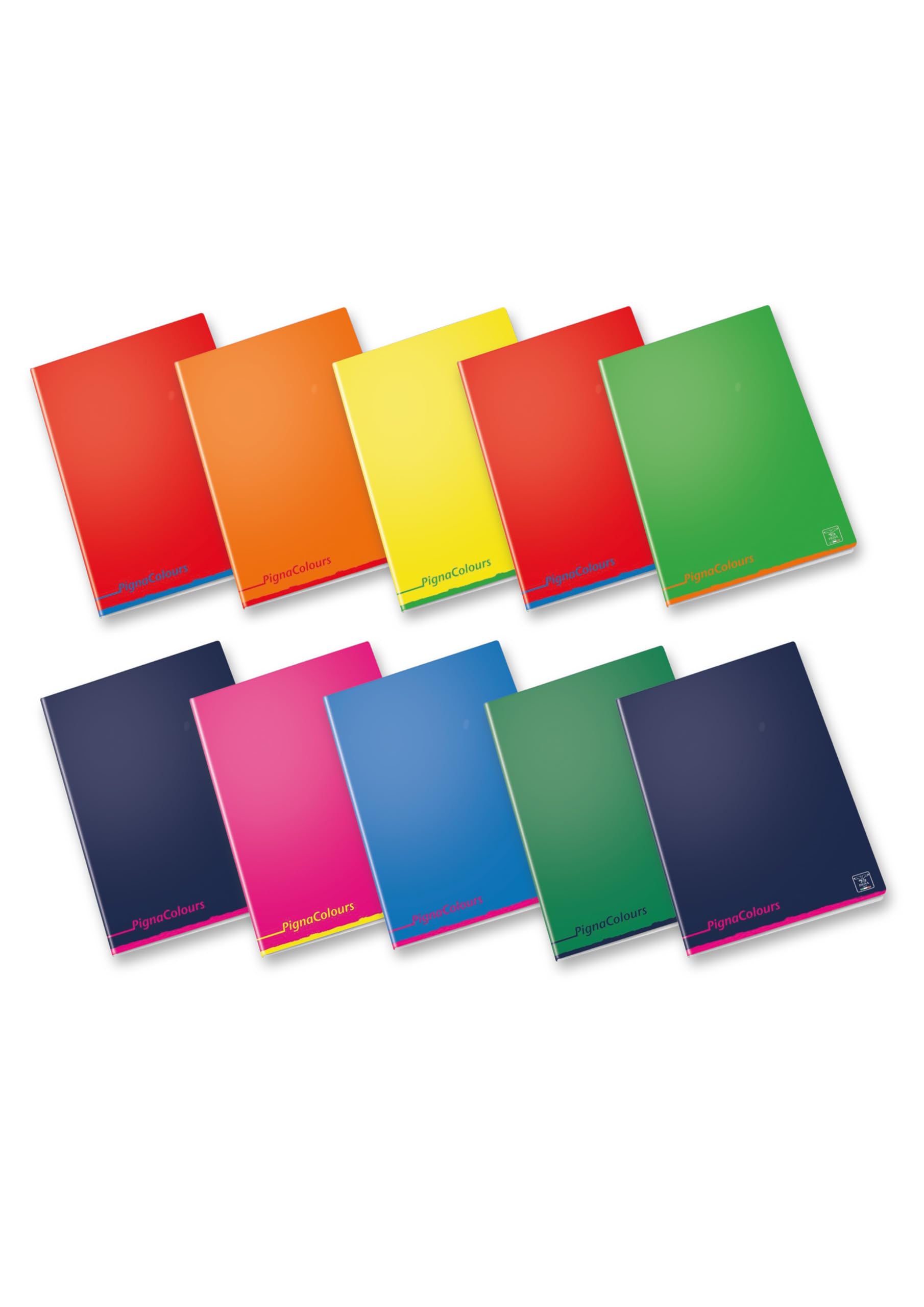 Pigna Colours 023087510 A4 Notebook, Line 10, Squares 1 cm, Paper 80 g/m², Pack of 10