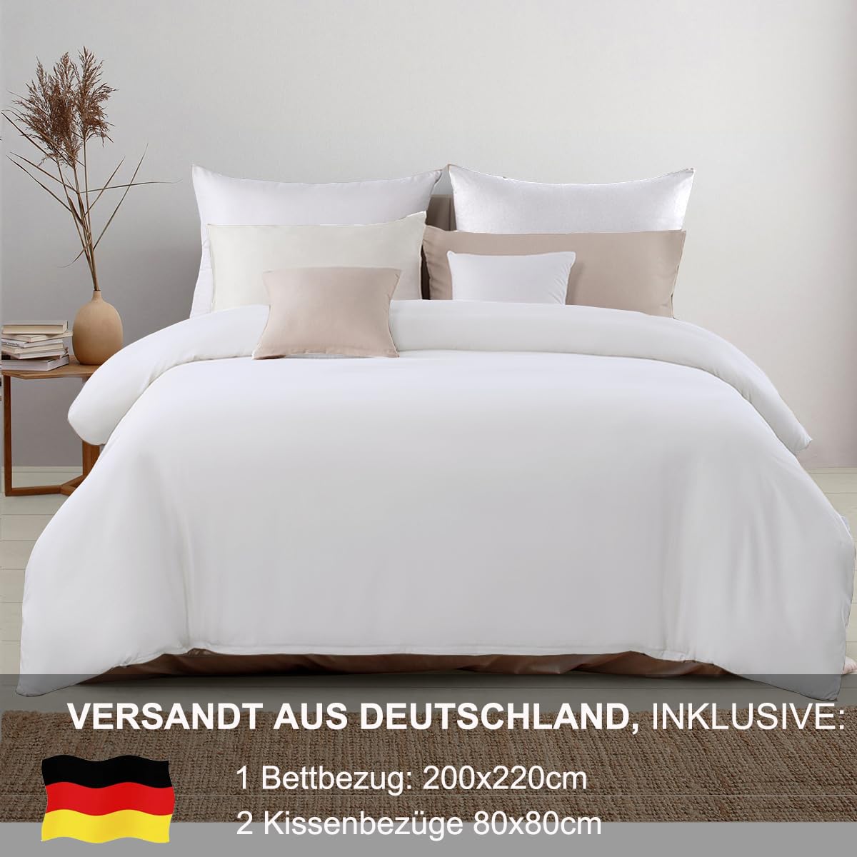 Beqnat Beddengoed, 200 x 220 cm, superzacht, beddengoed, sets, dekbedovertrek 200 x 220 cm, kussensloop 80 x 80 cm, set van 2, premium microvezel met ritssluiting, roze Beqnat Beddengoed, 200 x 220 cm, superzacht, beddengoed, sets, dekbedovertrek 200 x 220 cm, kussensloop 80 x 80 cm, set van 2, premium microvezel met ritssluiting, roze