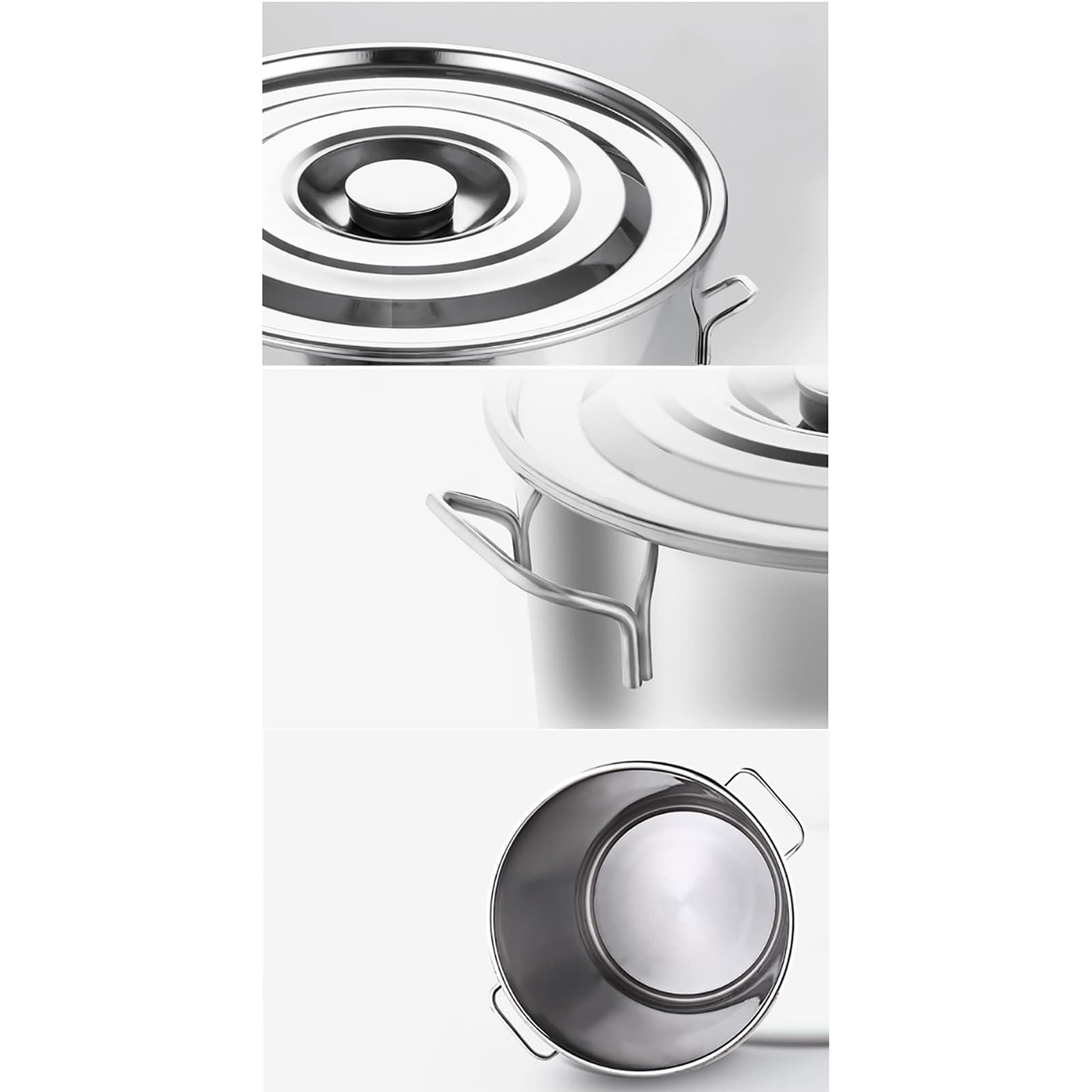 Pentola in acciaio inox con beccuccio, manici morbidi, fondo composito, pentola per zuppe, secchio per vino, lattina per latte con rubinetto