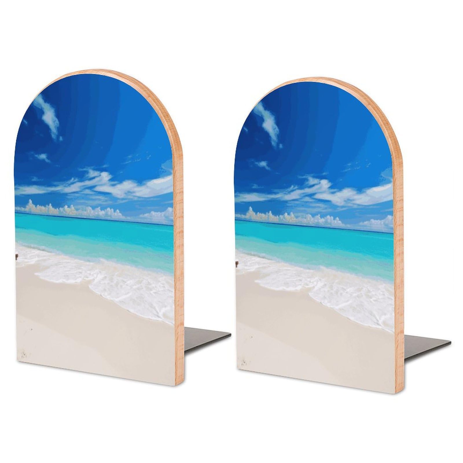 Serre-livres plage tropicale efficace pour stopper la chute des livres sur vos étagères