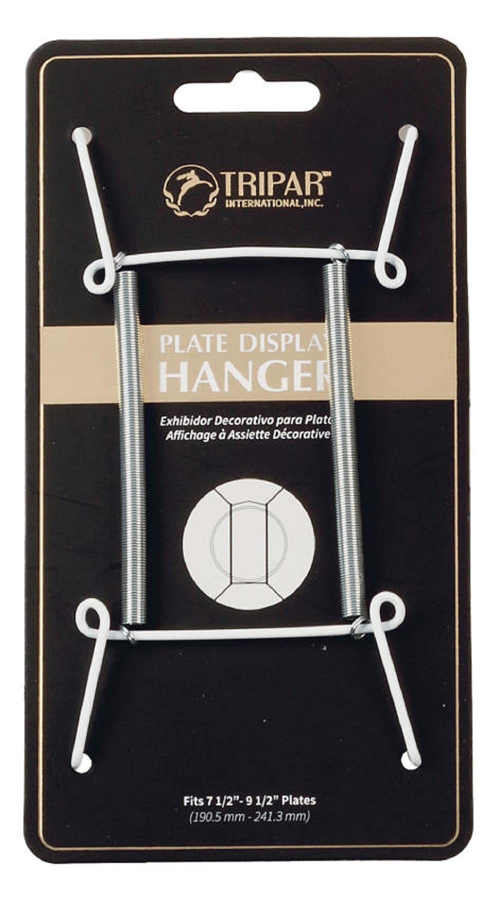 TRIPAR 7.5-9.5 Inch White Plate Wire Wall Plate Hanger
