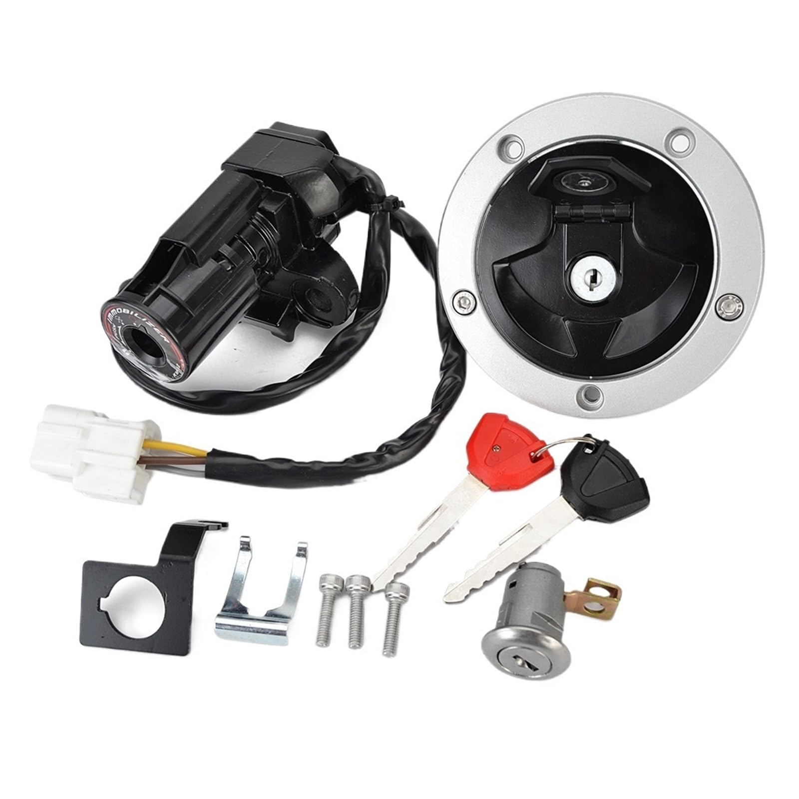 Amazon.com: Fuel Gas Cap Ignition Switch Seat Lock with Key Kit