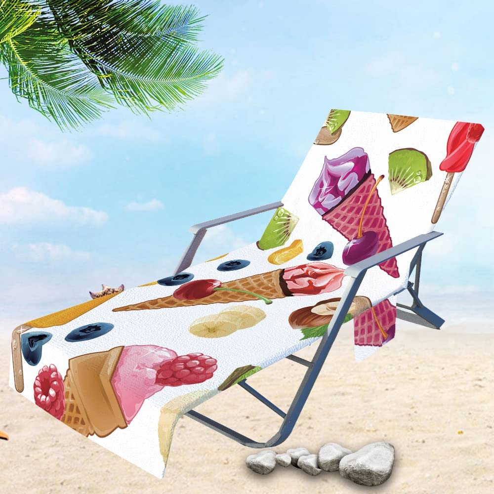 AcdlerAcdler Beach Chair Cover with Side Pockets Chaise Lounge Pool Chair Cover Beach Towel,Microfiber Chaise Lounge Chair Towel Cover for Sun Lounger Pool Sunbathing Garden Beach Hotel (Color : #15)