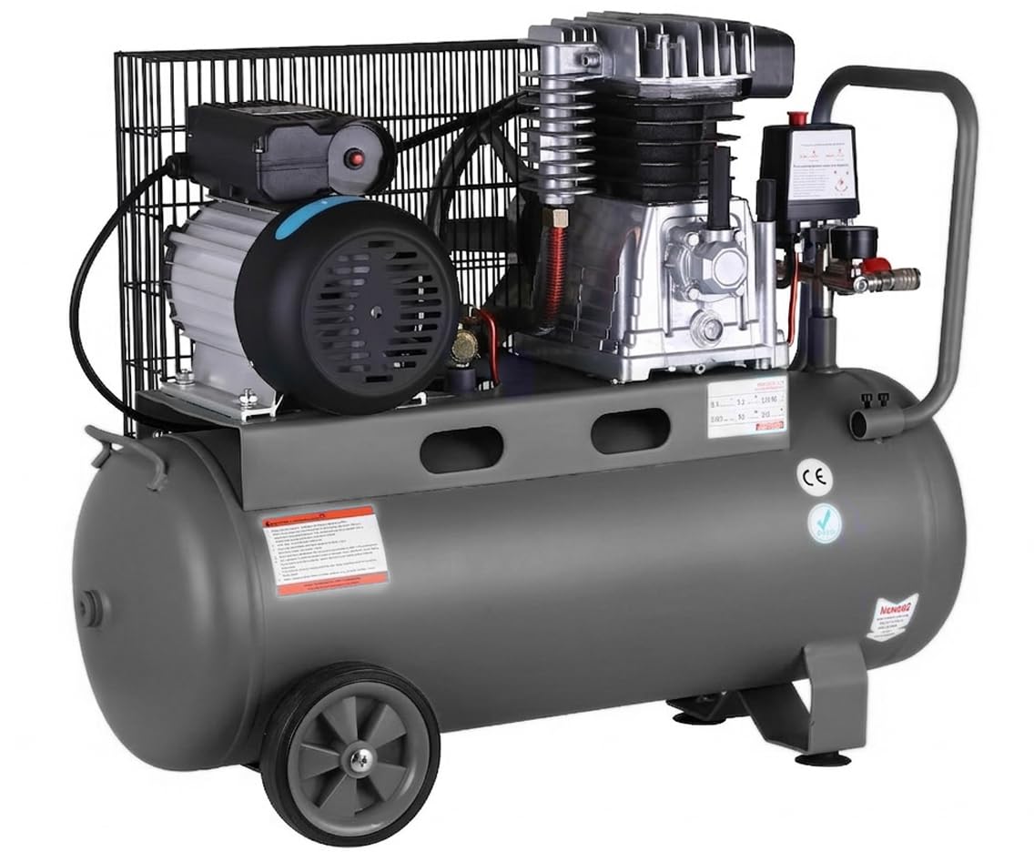 Compresor de aire profesional con certificado CE por correa, 50 litros 2 CV 8 Bares