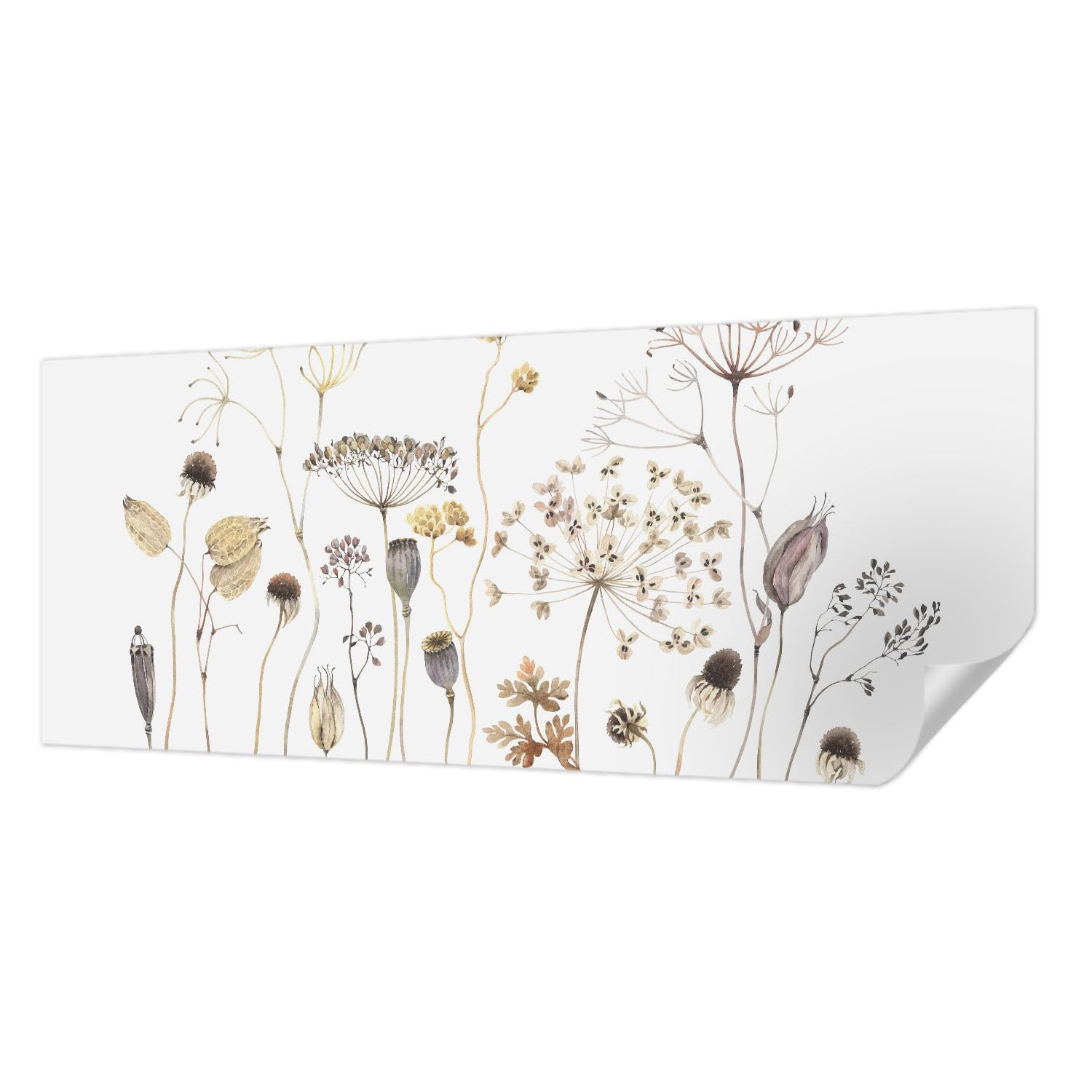 Décoration murale adhésif fleurs sauvages pour chambre et salon