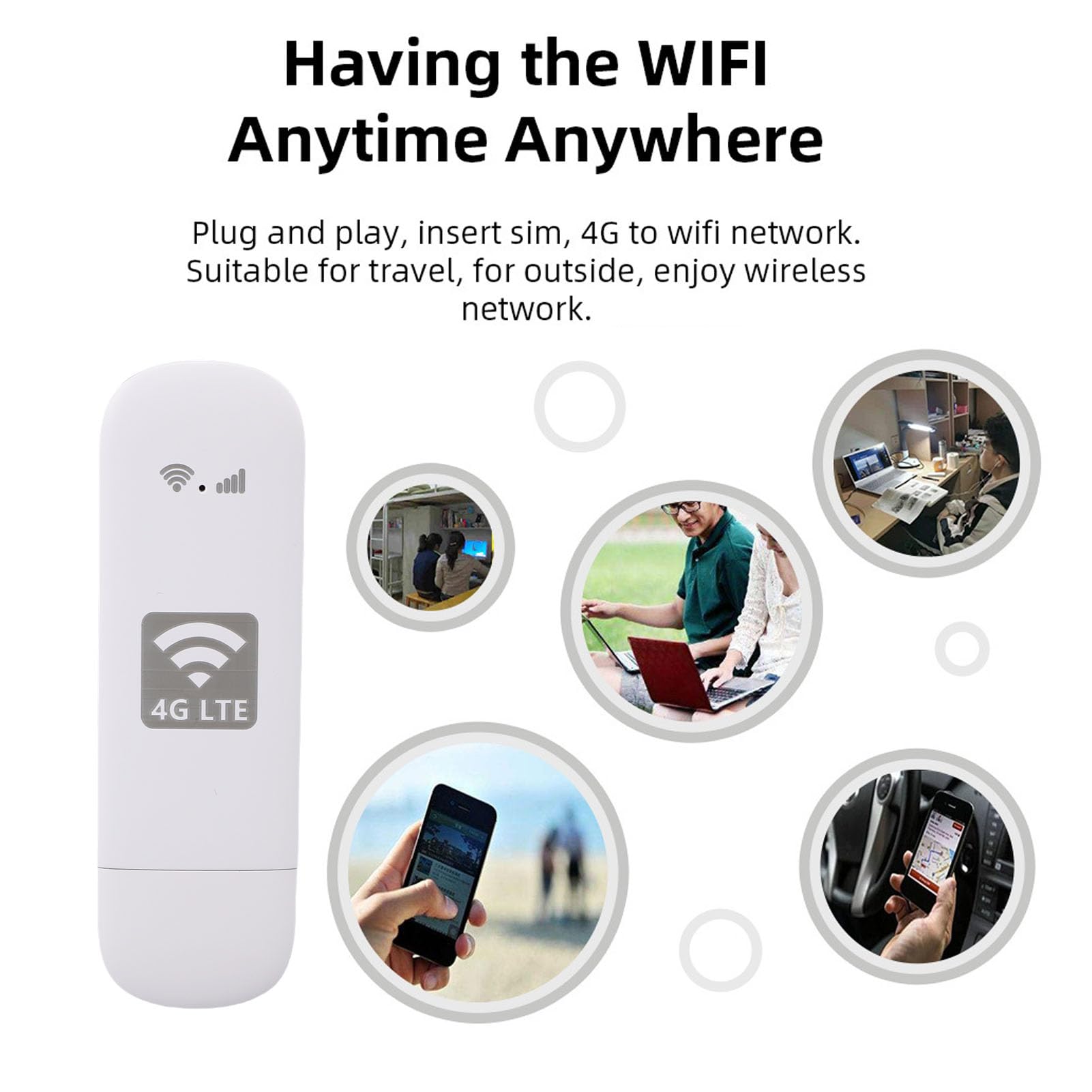 WiFi 6 4G UFI przenośny mobilny hotspot USB globalny wielopasmowy bezprzewodowy router podróżny z gniazdem karty SIM, mini bezprzewodowy modem internetowy na kemping,