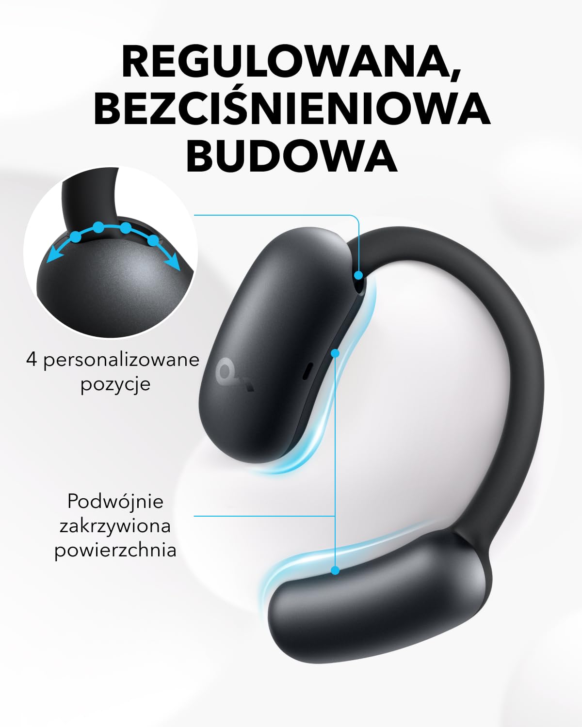 soundcore AeroFit 2 ミッドナイトブラック soundcore Aerofit 2 Czarne - Słuchawki bezprzewodowe - Sklep