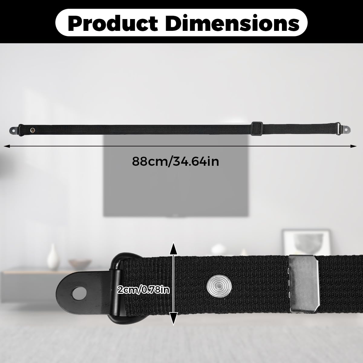 Lot de 2 protections anti-basculement pour TV - Réglable - Sécurité anti-basculement