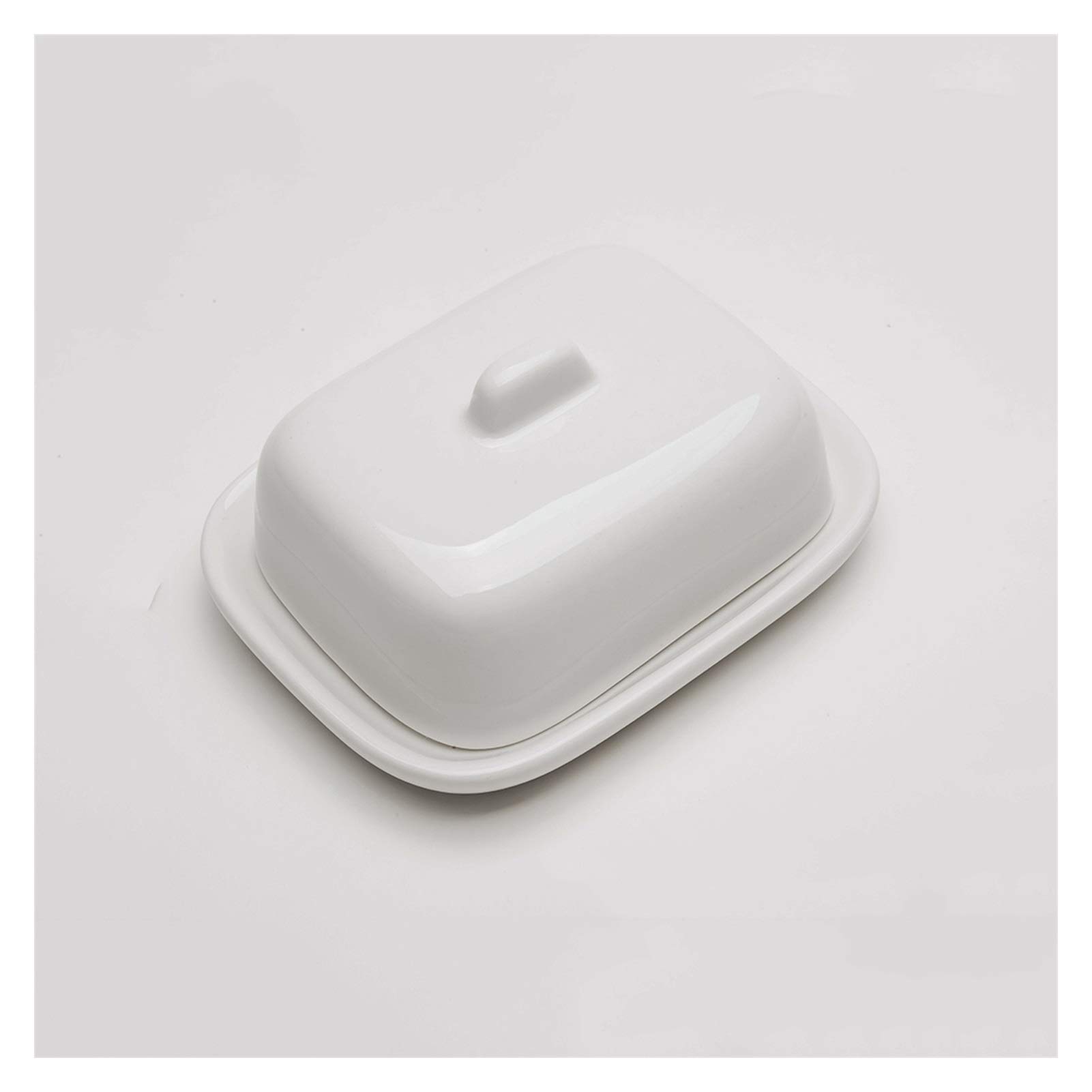 Beurrier Dossier de beurre blanc avec couvercle de beurre carré pour le lave-vaisselle et le four à micro-ondes Plat de beurre avec un couteau à beurre Set Hôtel Vaisselle de l'Ouest Beurriers