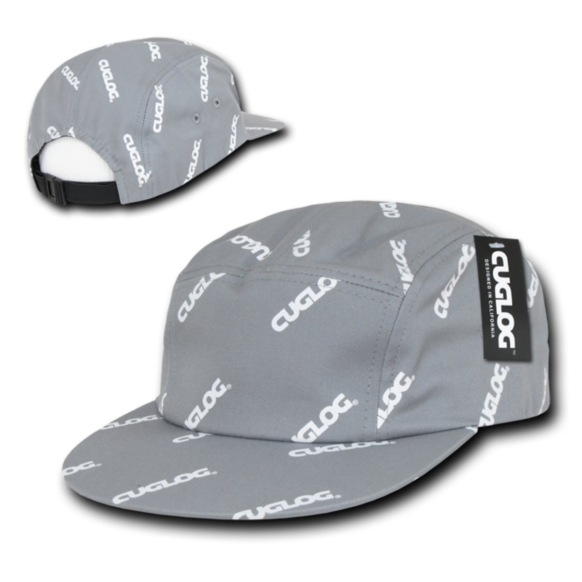 Cuglog 5 Panel Racer Baseball Cap - Grey