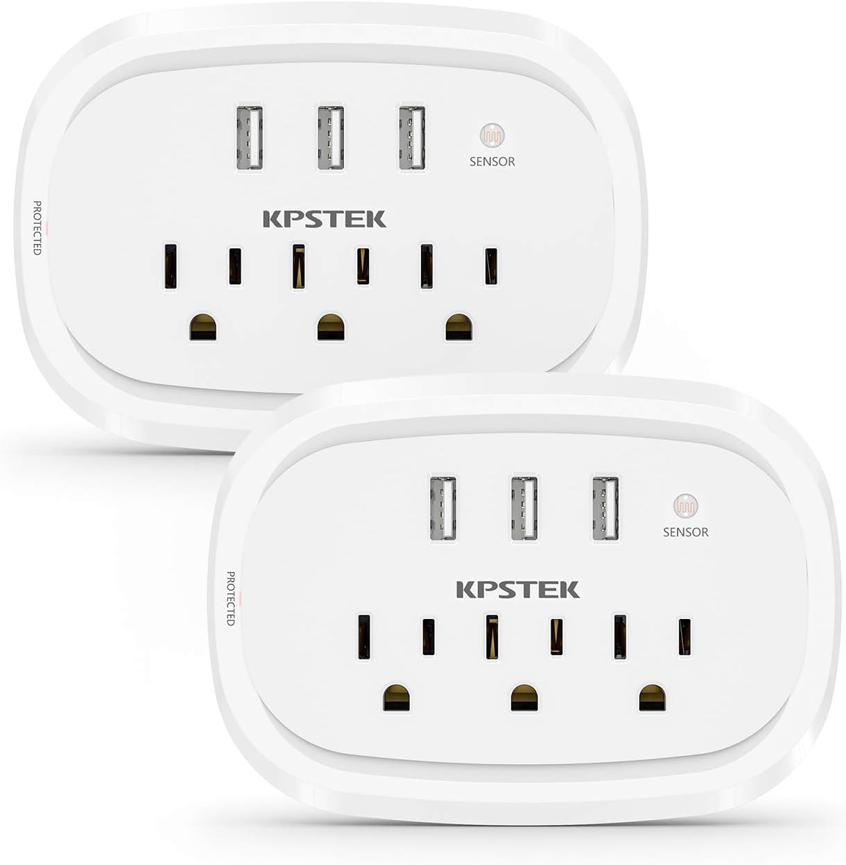 2 Pack Multi Plug Outlet Extender, KPSTEK USB Wall Plug Splitter