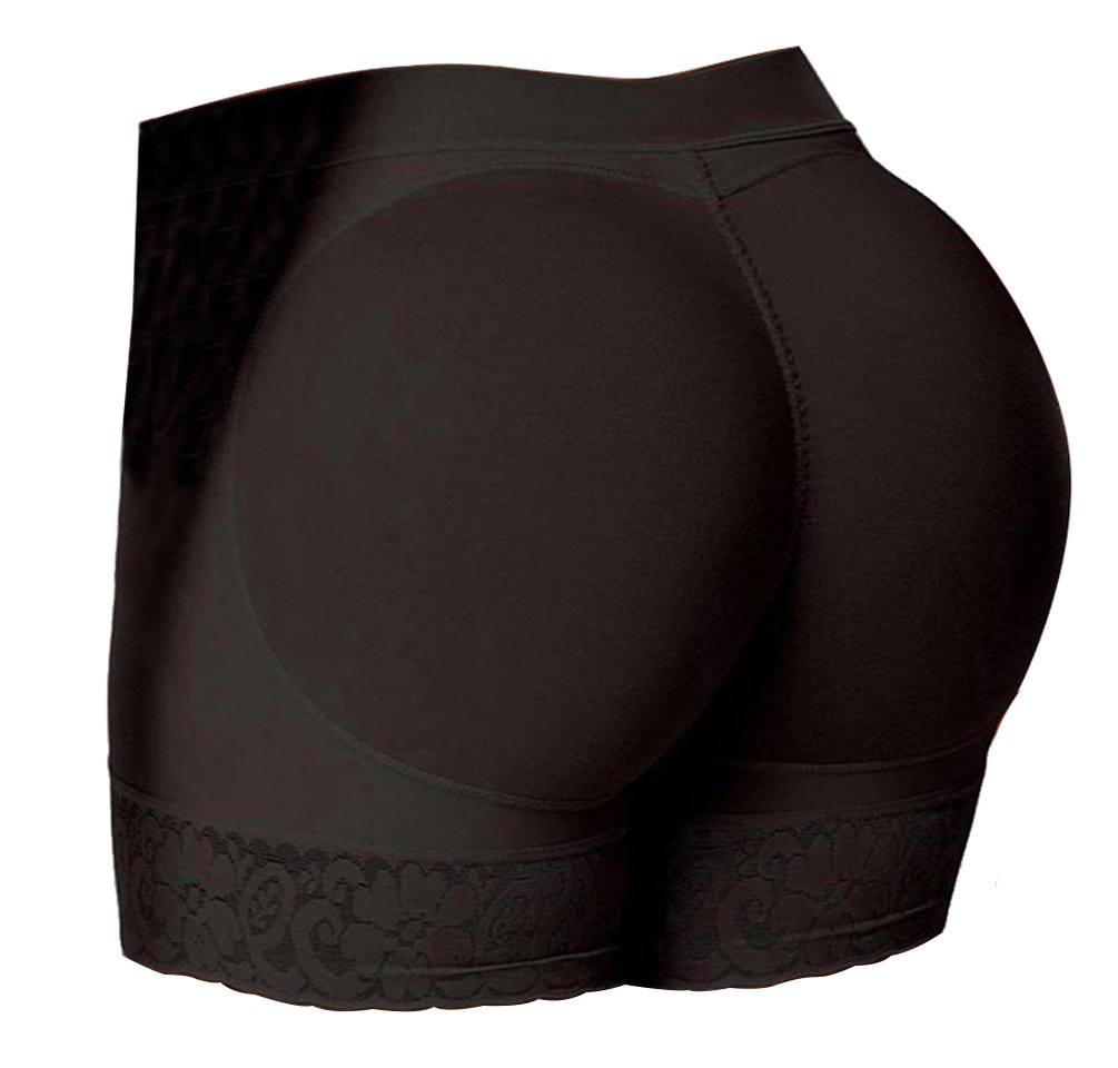 Women Seamless Lace Butt Lifter Shaperwear Padded Hip Enhancer Underwear Panties Black,S