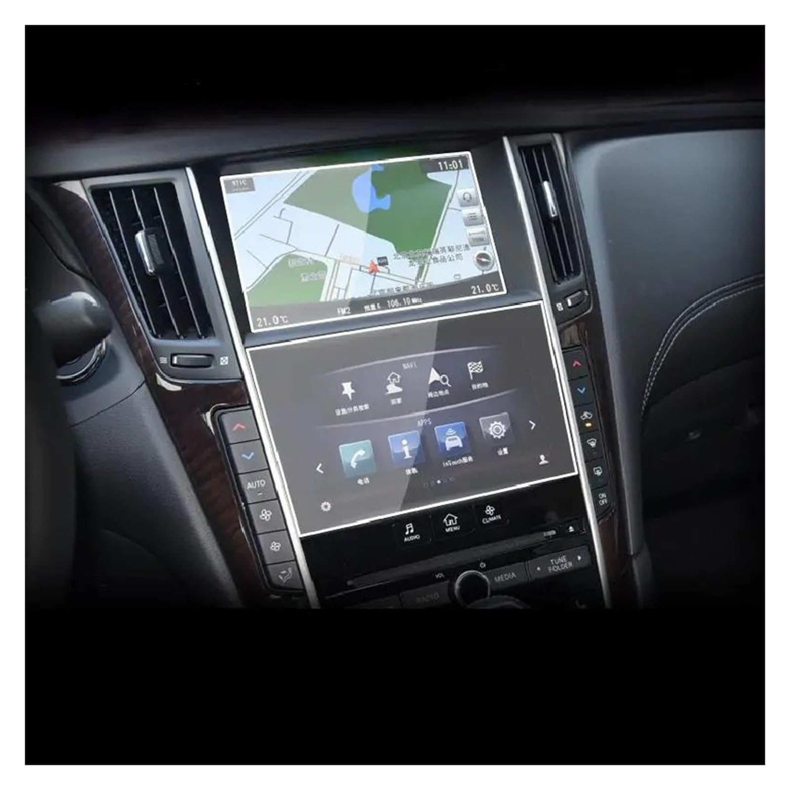 Osłona ekranu nawigacji samochodowej do Infiniti dla Q50 dla Q60 2016-2020 samochodowa nawigacja GPS ekran LCD szkło hartowane ochronne akcesoria odporne na zarysowania
