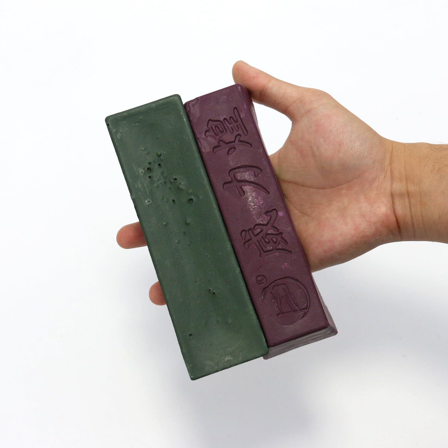 2 sztuki, łącznie 907 ml zestawu mieszanek polerskich do koła polerskiego, aluminiowy zestaw do polerowania, mieszanka do stropowania, używana do polerowania miękkich metali do doskonałego wykończenia o wysokim połysku (zielony + fioletowy)