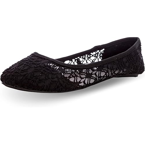 Charles Albert Women's Breathable Crochet Lace Ballet Flat