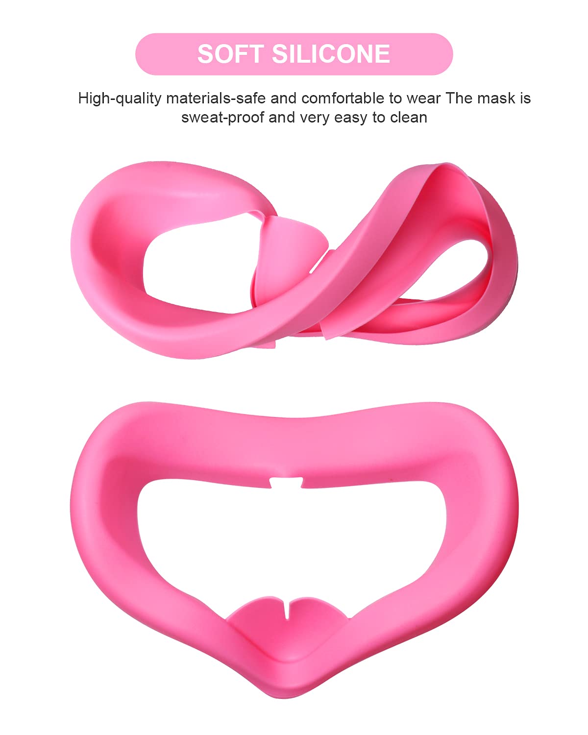 VR Adjustable Head Strap for Oculus Quest 2 Skins Cute Accessories with Silicone Touch Controller Grip Cover,Barbie Pink 6 in1 VR Shell Protector Cover & VR Face Cover Replacement Set 6