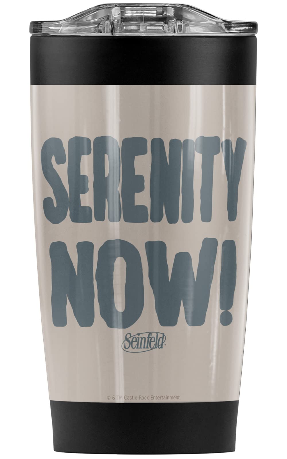 LOGOVISION Seinfeld OFFICIAL The Serenity Now Stainless Steel 20 oz Travel Tumbler, Vacuum Insulated & Double Wall with Leakproof Sliding Lid