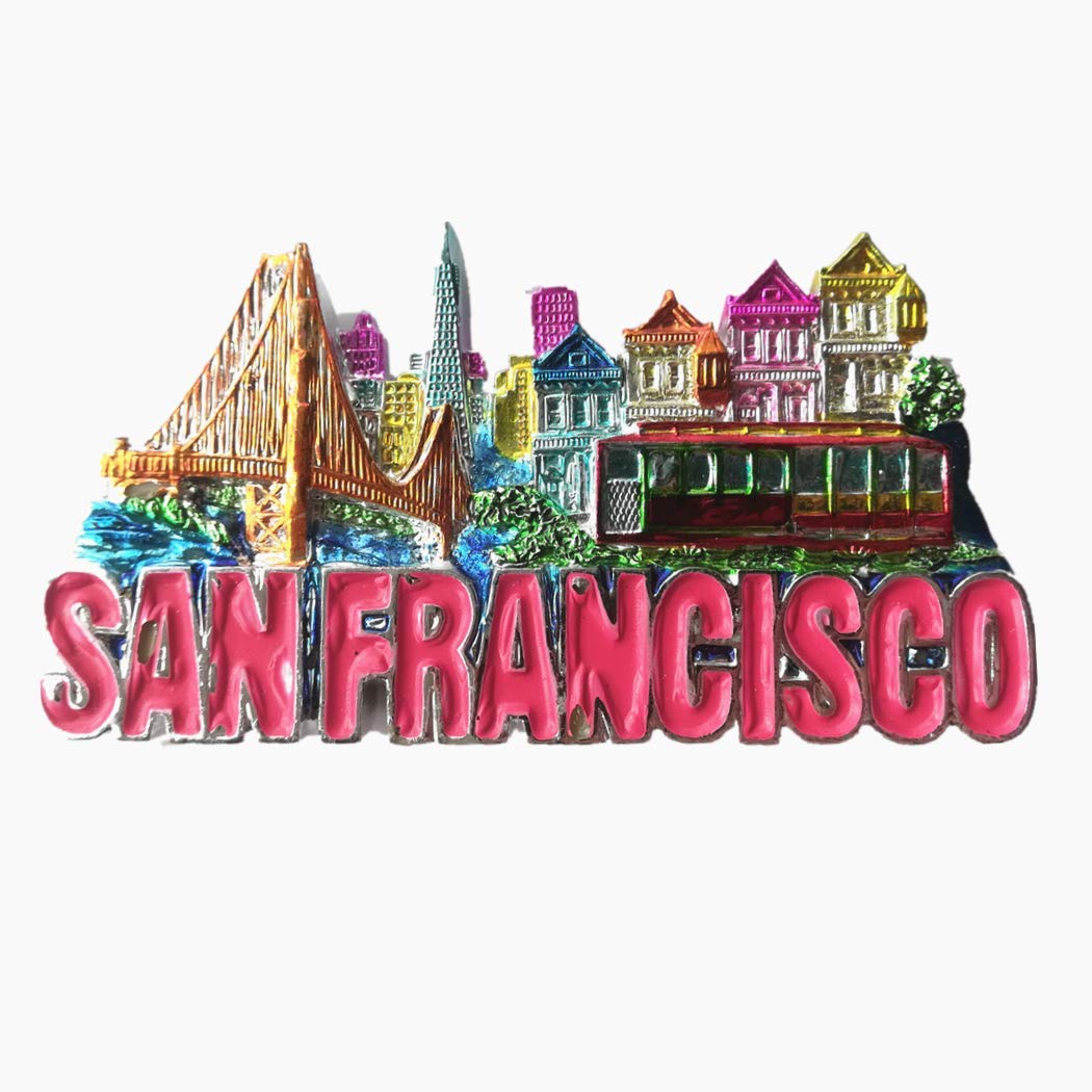 Muyu Magnet 3D San Francisco Usa Fridge Magnet Souvenir Gift， Home & Kitchen Decoration Magnetic Sticker San Francisco Usa Refrigerator Magnet