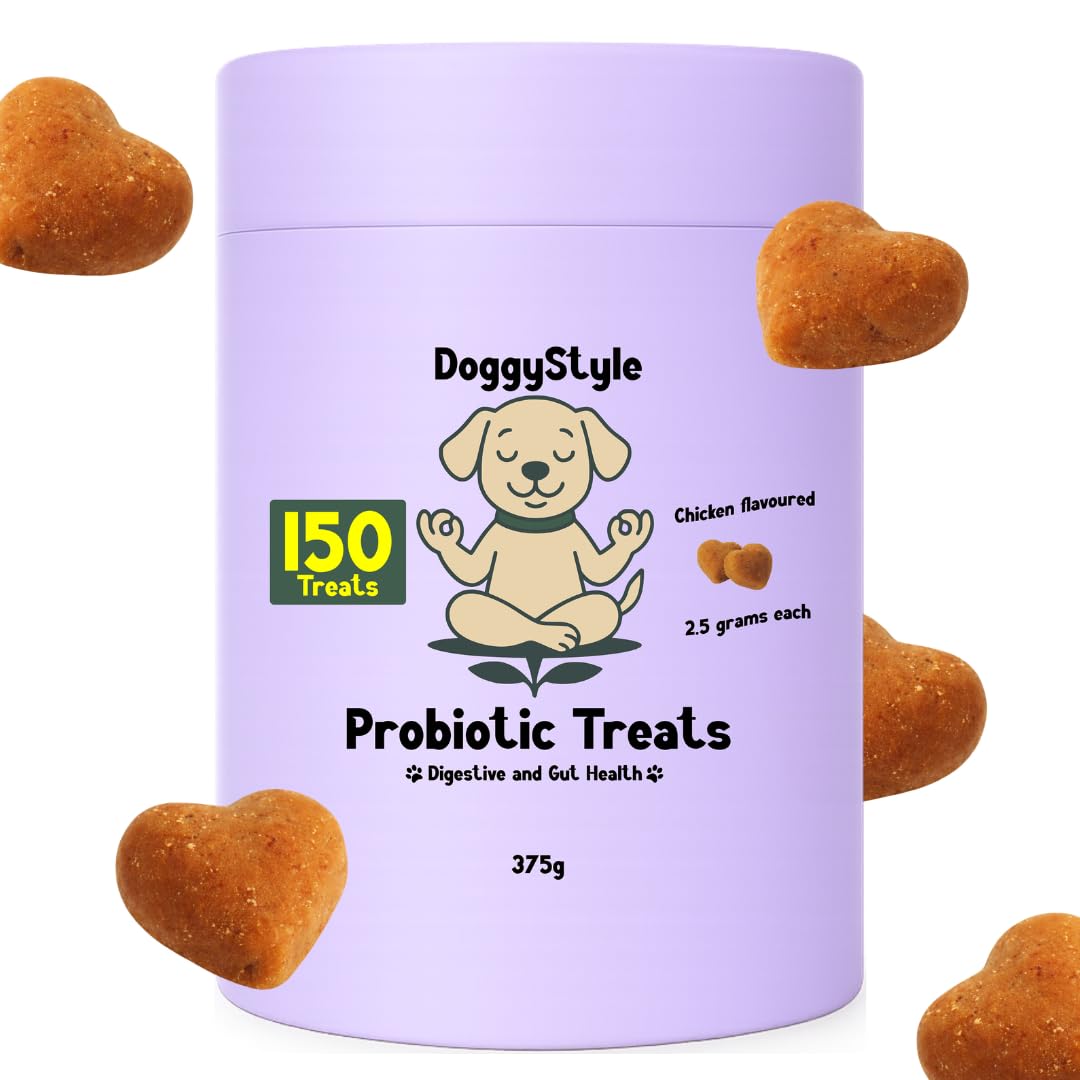 150 DoggyStyle Probiotic Treats for Dogs - Digestive Support Soft Chews with Probiotics & Digestive Enzymes, Pumpkin, Papaya & Greek Yogurt - Gut Health & Digestion Support for All Breeds - Soft Chews