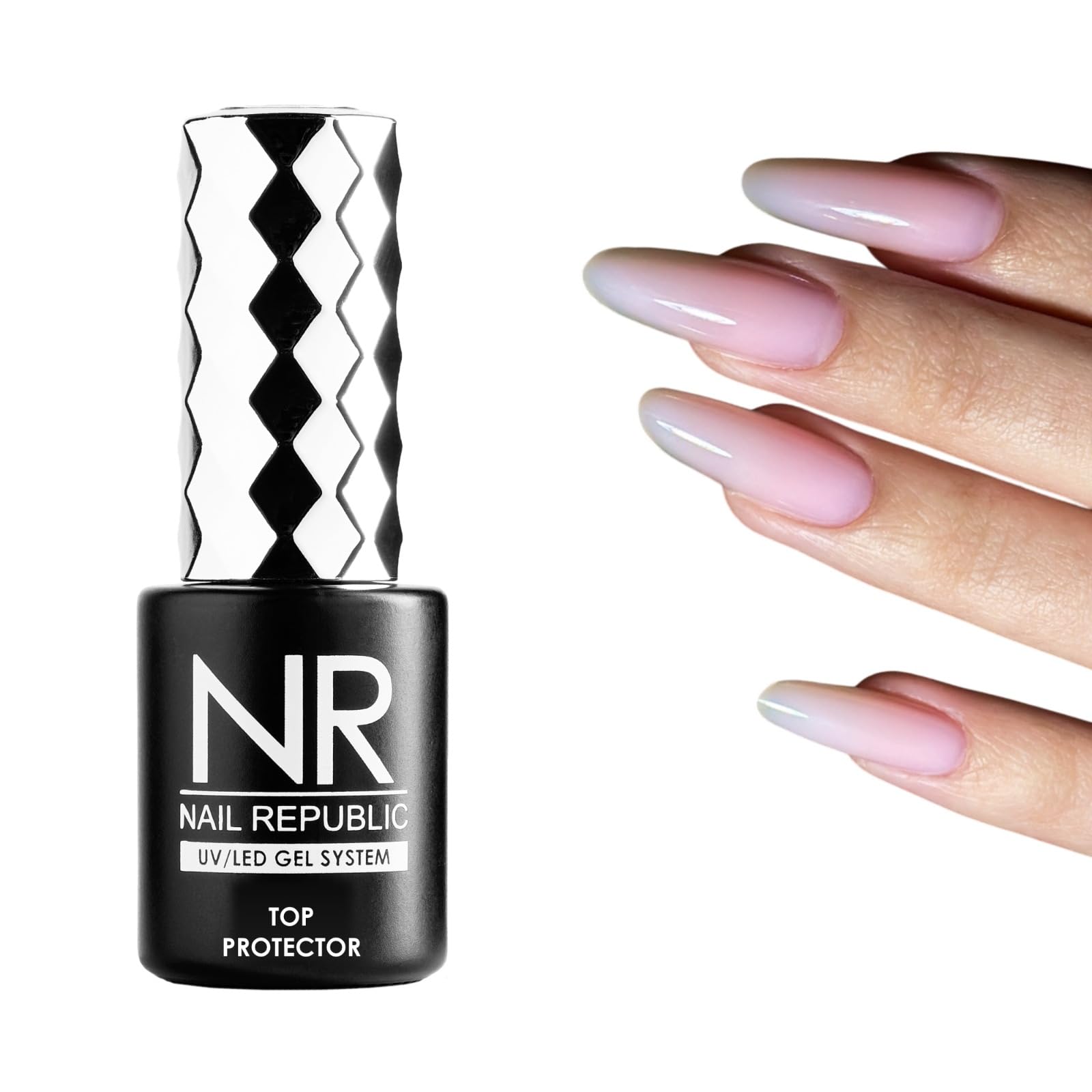 NR Top Nail Gel Protector UV Filter – No Wipe Top Coat Nail Polish (10ml) | Scratch-Repair Formula, Extreme Shine & UV Protection | Long-Lasting Finish for All Nails-image-17