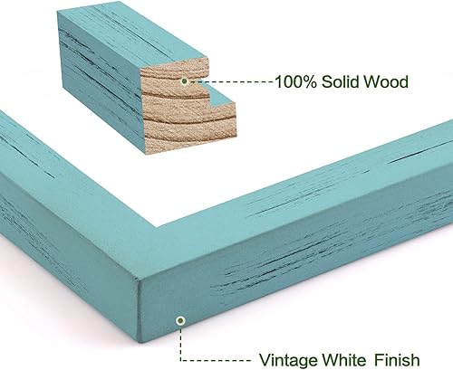 Miniatura 4 de Emfogo Portarretratos de 5 x 7 pulgadas, paquete de 2 portarretratos rústicos de 5 x 7 pulgadas con vidrio real, marco de fotos de madera maciza de