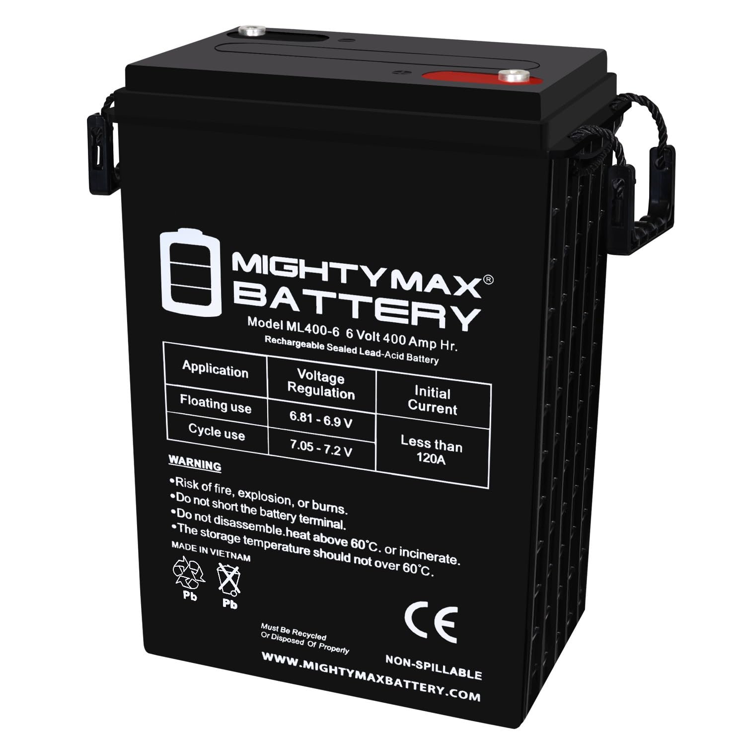 玄ページ Amazon.com: Mighty Max Battery 6V, 400Ah, AGM, INT Terminal