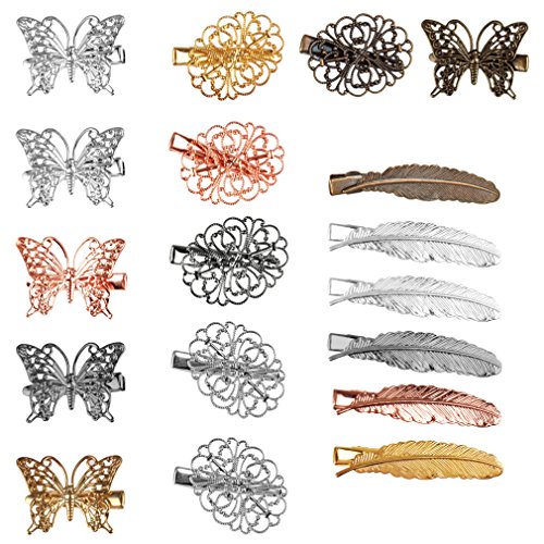 ANBALA Vintage Hair Clips Hair Barrettes Pack of 18 Leaf Flower Butterfly Shape Hair Pins for Girls and Women